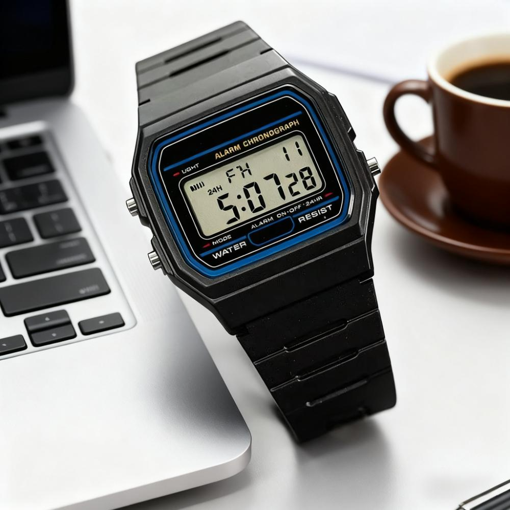 Minimalist Square LED Sports-style Men's Digital Watch, Casual Men's Watch with Digital Display, Student Watch