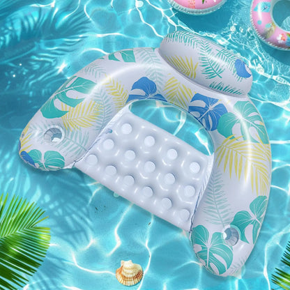 【Innovative】 Inflatable Pool Chair Floating Chair Lounge with Cup Holder Comfortable Blow up Floaties Versatile Water Lounger for Beach Lake