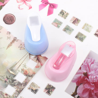Stamp Shaped Paper Punch, Portable Hole Puncher for Crafts, Scrapbooking Supplies, DIY Card Making & Paper Crafting Tool