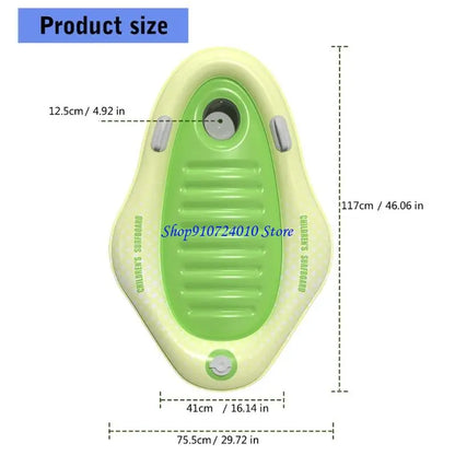 【Deal】 77HD Portable Inflatable Kids Raft Thickened PVC Material Secure Handles Beach Pool Toy
