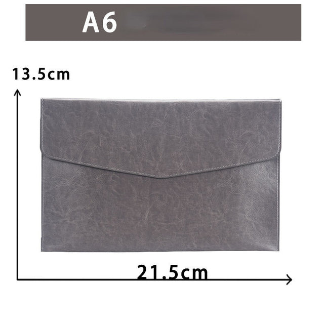 A6 A5 A4 Leather File Folder Data Package Document Bag Fashion Briefcase Data Contract Bill File Bag School Office Supplies