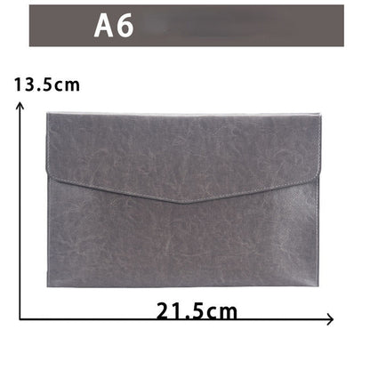 A6 A5 A4 Leather File Folder Data Package Document Bag Fashion Briefcase Data Contract Bill File Bag School Office Supplies