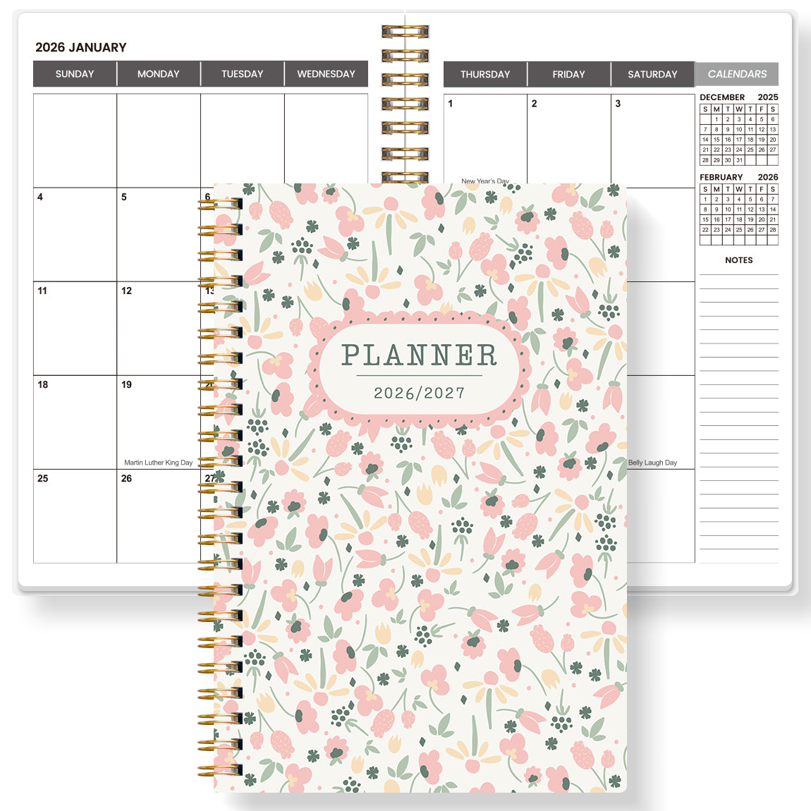 2026-2027 A5 Weekly & Monthly Planner – Jan 2026 to Dec 2027 Spiral Organizer with Calendar & Notes, School & Office Supplies