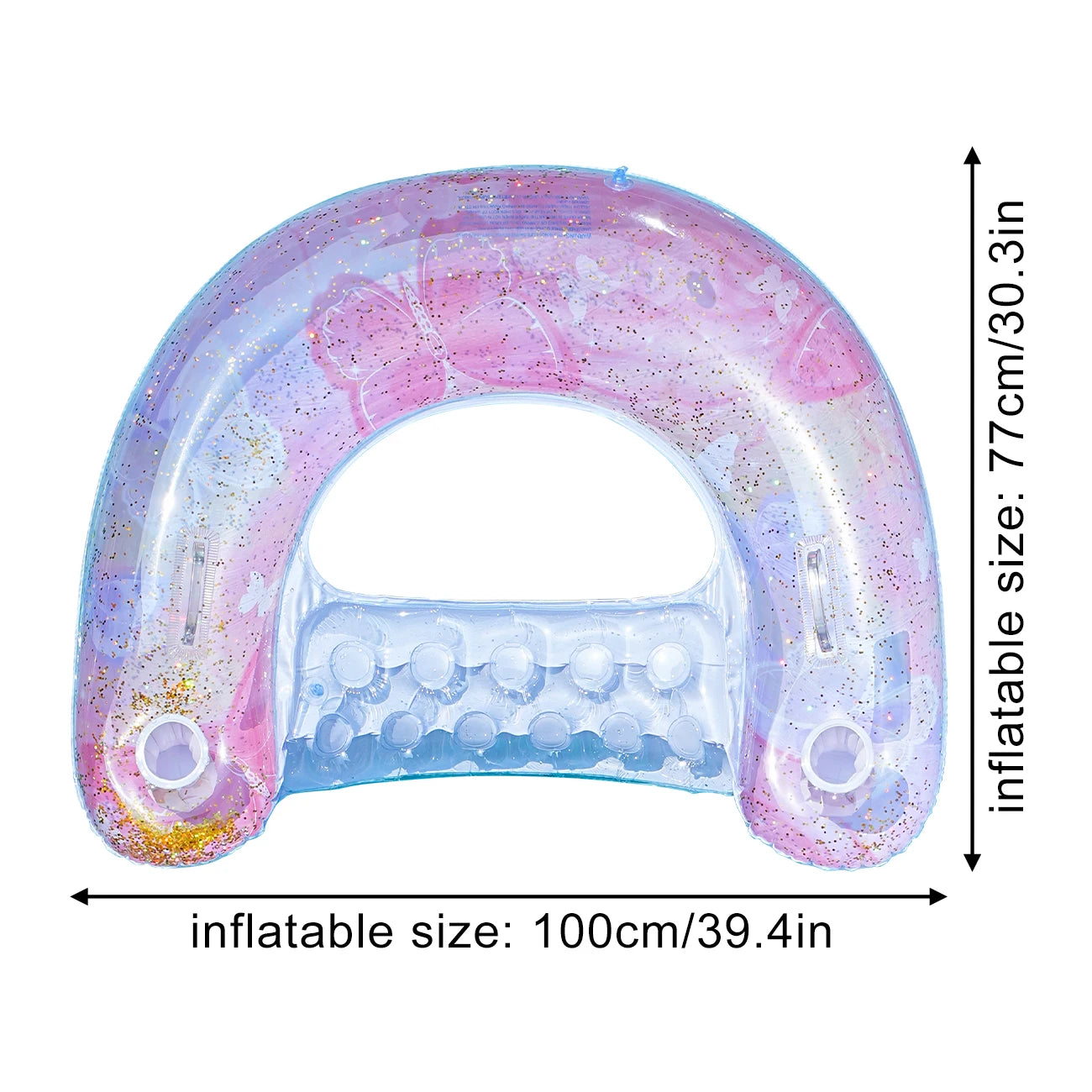【High Cost-Performance】 1PC Glitter U-Shaped Inflatable Pool Hammock - Dreamy Floating Lounger Chair for Adults, Summer Water Relaxation