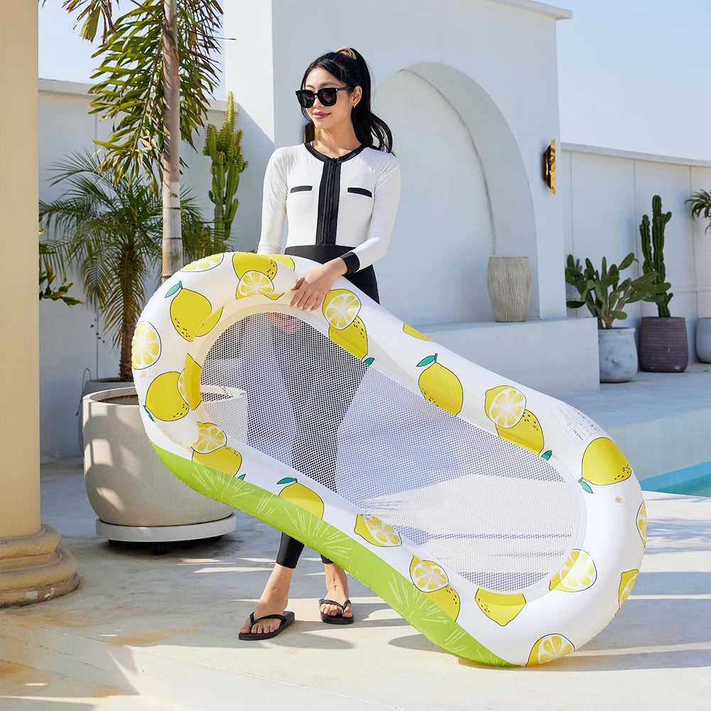 【Shop with Confidence】 Inflatable Pool Float Pool Lounge Float with Backrest Pool Floating Bed Pool Float Lounger Water Floating Recliner for Water Fun