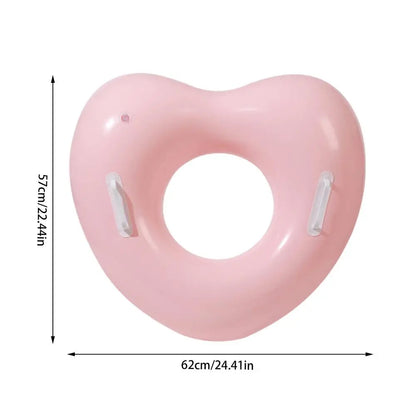 【Stylish】 Inflatable Pool Ring Heart Shape Pool Tubes Water Lifesaving Supplies for Beach Shower Wedding Bridal Engagement Graduation