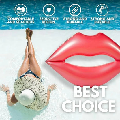 【Discount】 1pc Giant Red Lips Pool Float-Inflatable Water Toy , Valentine Swimming Lounger Ideal for Summer Beach,Pool Party & Water Sport