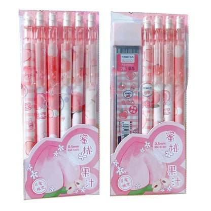 Kawaii Mechanical Pencil set 0.5/0.7mm 2B Refill Cute Cartoon Automatic Pencils School Office Supplies Child Gift Statione