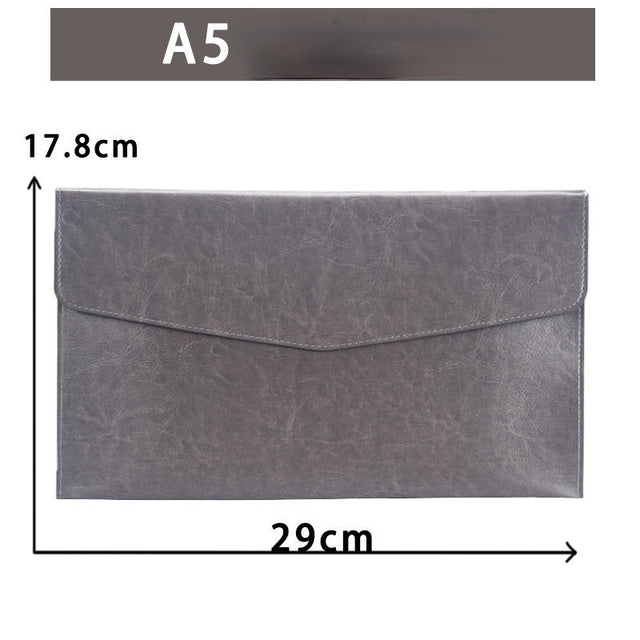 A6 A5 A4 Leather File Folder Data Package Document Bag Fashion Briefcase Data Contract Bill File Bag School Office Supplies