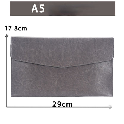 A6 A5 A4 Leather File Folder Data Package Document Bag Fashion Briefcase Data Contract Bill File Bag School Office Supplies