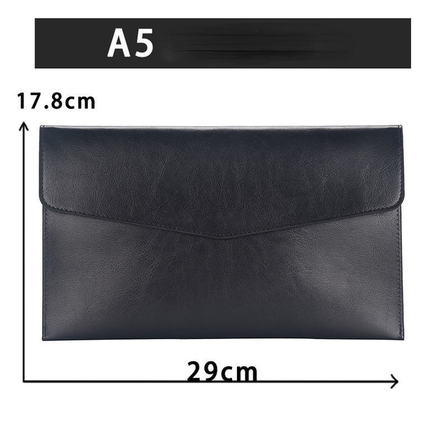 A6 A5 A4 Leather File Folder Data Package Document Bag Fashion Briefcase Data Contract Bill File Bag School Office Supplies
