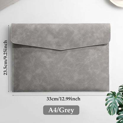 1pcs Leather A4 File Bag Waterproof Wear-resistant Ultra-large Capacity Folder Business Office School File Storage Supplies