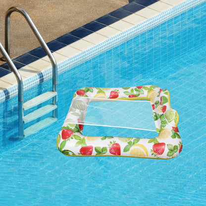 【Big-Sales】 Rectangle Deck Chair Floating Row Baby Swimming Pool Adults Pvc Inflatable Loungers Water Recliners Mesh Hammock Float Pool