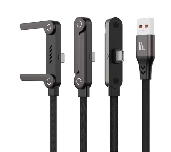 Foldable Fast-Charging Stand Cable, 240W, Portable, Compatible with All Smartphones, Fast-Charging Cable