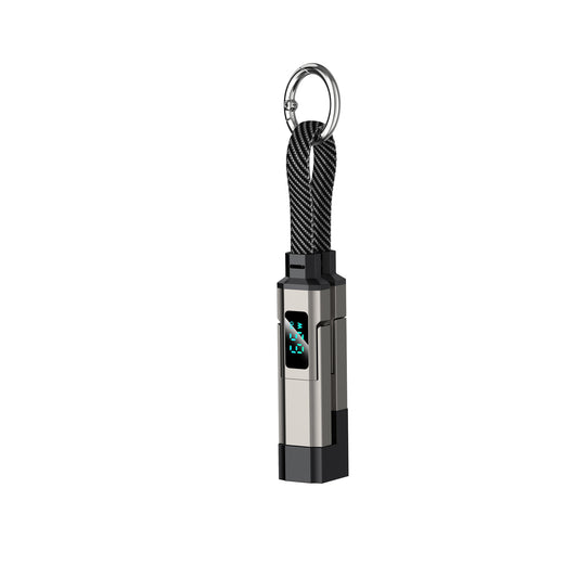 65W 4-in-1 PD Fast Charging Cable with Keychain and Digital Display – Compatible with Apple, Huawei, and Type-C (5A) Devices