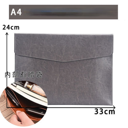 A6 A5 A4 Leather File Folder Data Package Document Bag Fashion Briefcase Data Contract Bill File Bag School Office Supplies