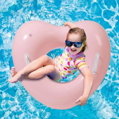 【Stylish】 Inflatable Pool Ring Heart Shape Pool Tubes Water Lifesaving Supplies for Beach Shower Wedding Bridal Engagement Graduation