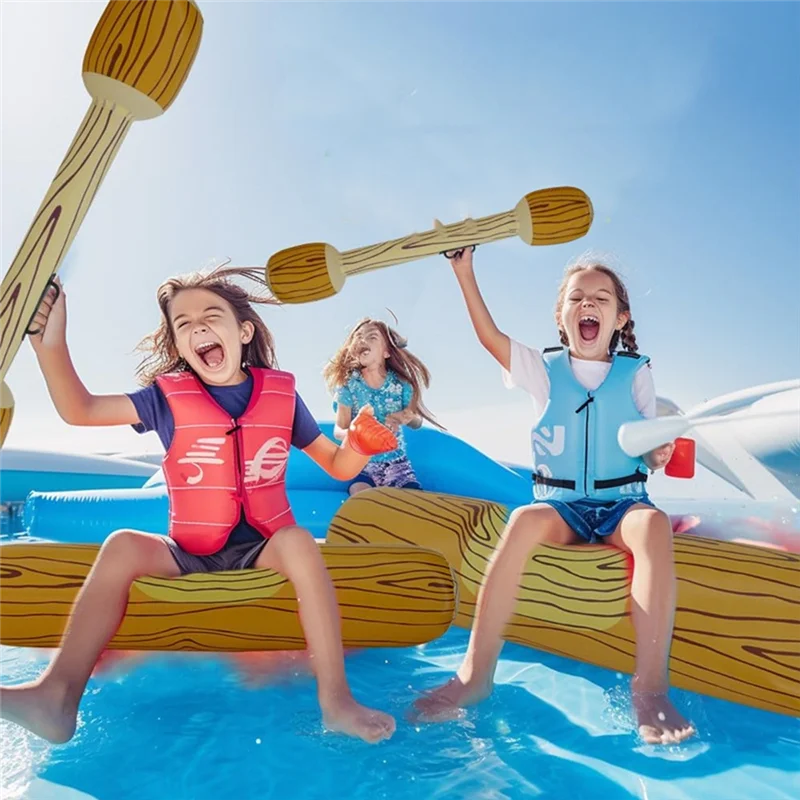 【Discount】 MACH-Inflatable Floating Row , Children Pool-Party Set Log Rafts To Float For Summer Beach Games