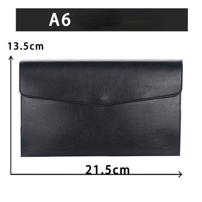 A6 A5 A4 Leather File Folder Data Package Document Bag Fashion Briefcase Data Contract Bill File Bag School Office Supplies
