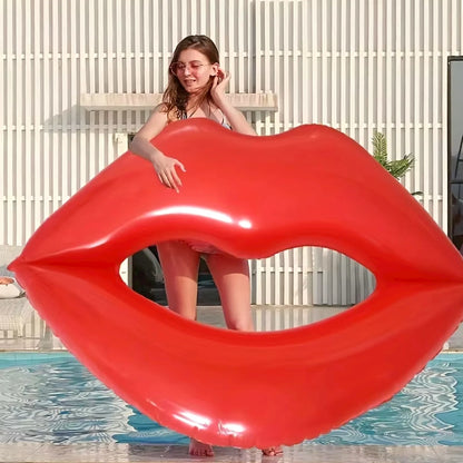 【Discount】 1pc Giant Red Lips Pool Float-Inflatable Water Toy , Valentine Swimming Lounger Ideal for Summer Beach,Pool Party & Water Sport