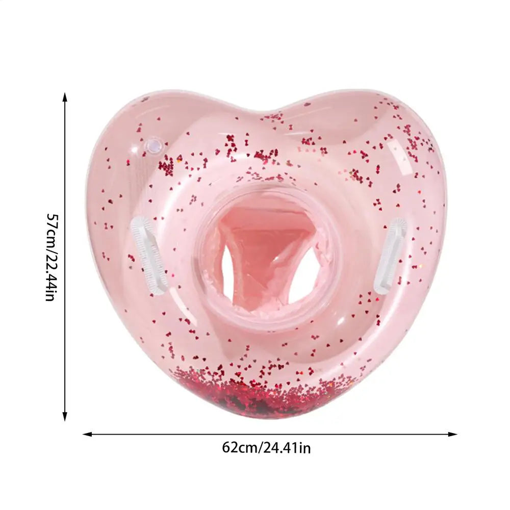 【Stylish】 Inflatable Pool Ring Heart Shape Pool Tubes Water Lifesaving Supplies for Beach Shower Wedding Bridal Engagement Graduation