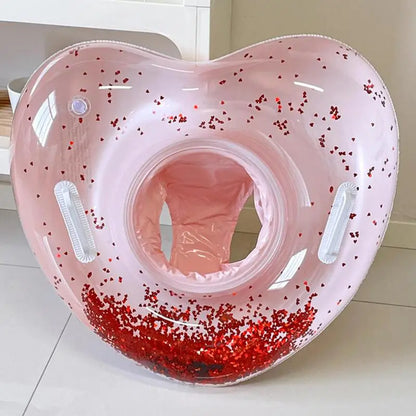 【Stylish】 Inflatable Pool Ring Heart Shape Pool Tubes Water Lifesaving Supplies for Beach Shower Wedding Bridal Engagement Graduation