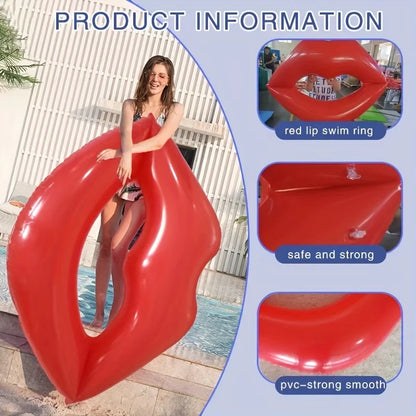 【Discount】 1pc Giant Red Lips Pool Float-Inflatable Water Toy , Valentine Swimming Lounger Ideal for Summer Beach,Pool Party & Water Sport