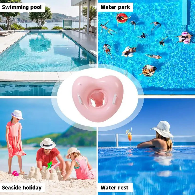 【Stylish】 Inflatable Pool Ring Heart Shape Pool Tubes Water Lifesaving Supplies for Beach Shower Wedding Bridal Engagement Graduation
