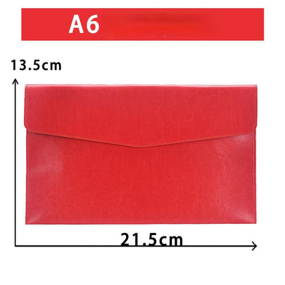 A6 A5 A4 Leather File Folder Data Package Document Bag Fashion Briefcase Data Contract Bill File Bag School Office Supplies