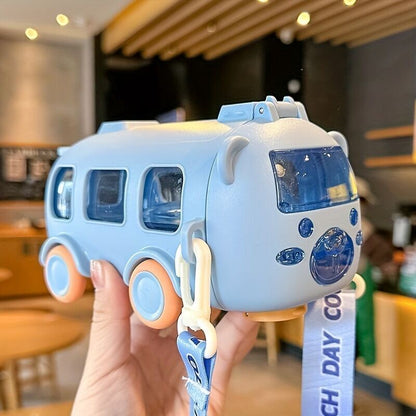 Car Drink Cup Portable Student Cup With SH Cute Water Bottle 17oz MA 500ml/Card Color BPA Free Kids Soft Straw Cup Baby Bus