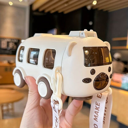 Car Drink Cup Portable Student Cup With SH Cute Water Bottle 17oz MA 500ml/Card Color BPA Free Kids Soft Straw Cup Baby Bus