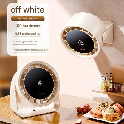 New high-speed circulating fan household kitchen charging silent desktop turbo small fan wall-mounted desktop small electric fan