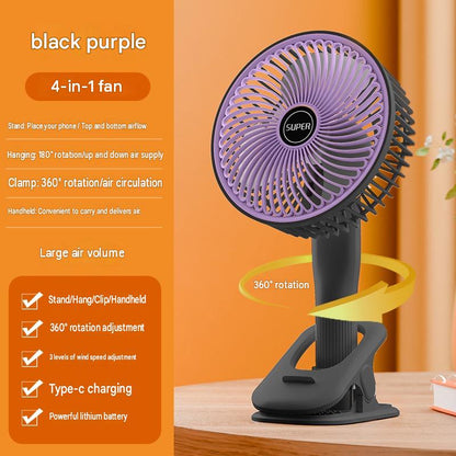 Desktop fan Charging model Long battery life USB foldable mini retractable fan Dormitory portable desktop electric fan