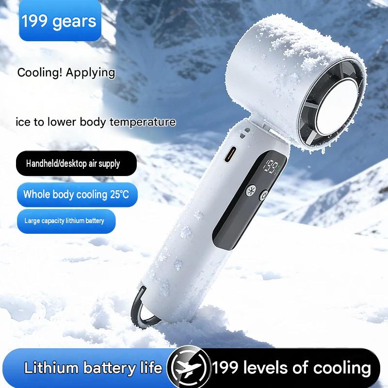 New handheld semiconductor ice cooling fan Type-C charging small ABS material fan