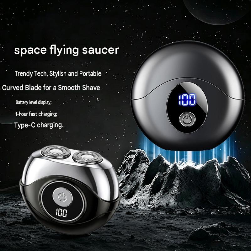 Small flying saucer electric razor intelligent digital display ultra-clean portable rechargeable razor washable magnetic suction model