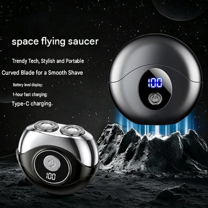 Small flying saucer electric razor intelligent digital display ultra-clean portable rechargeable razor washable magnetic suction model