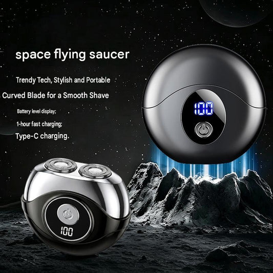 Small flying saucer electric razor intelligent digital display ultra-clean portable rechargeable razor washable magnetic suction model
