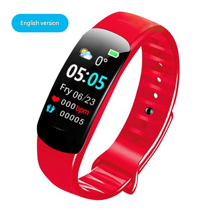 C1plus color screen smart bracelet waterproof heart rate meter pedometer heart rate blood pressure multi-functional sports bracelet cross-border