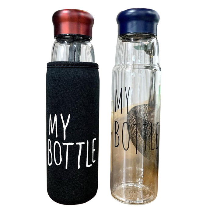 Jazz Style Water Bottle Aluminum Cap With Glass – 550Ml - Stay Hydrated On The Go With This Stylish Water Bottle